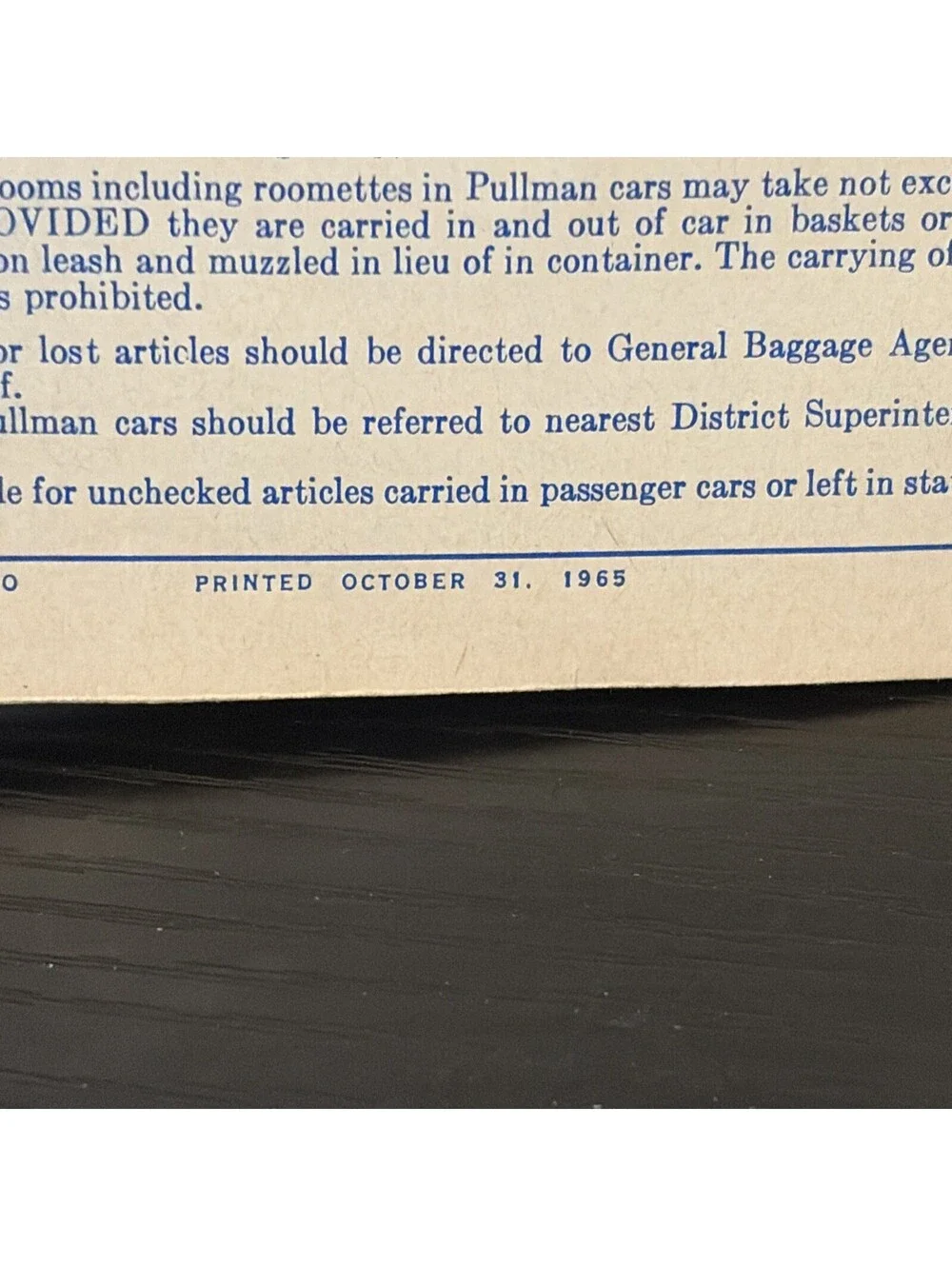 Vintage Fall 1965 Santa Fe Passenger Train Time Table